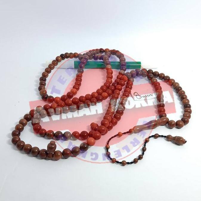 tasbih 165 kokka kaukah kaokah kokkah tijani 8mm coklat
