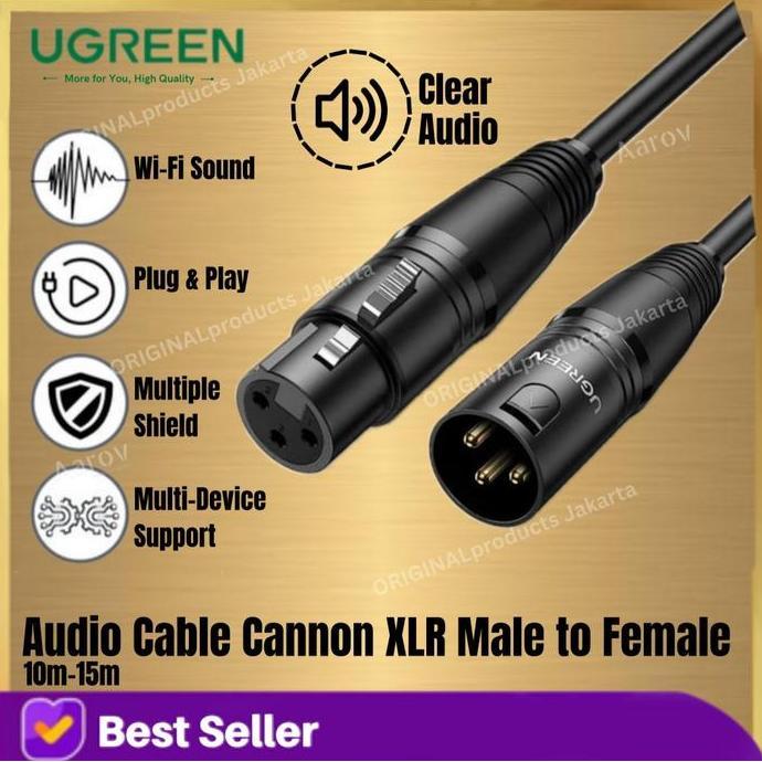 Ugreen Kabel Xlr Male Cable Microphone To Karaoke Ke Female Cable Mikrofon Ke Mixer Audio Stabil Spe
