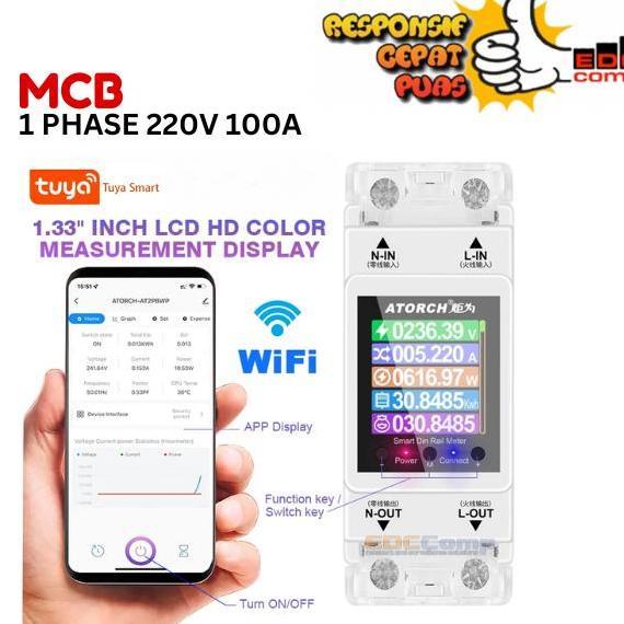 Smart Life Tuya Din Rail Mcb 3 Phase 1 Phase Elcb Remote Control Kwh Meter Watt Meter Digital Wifi 2
