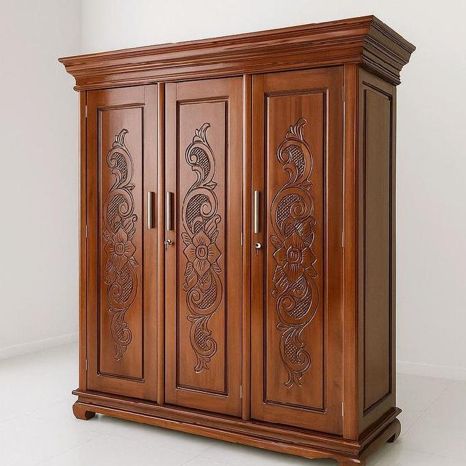 Terlaris Lemari Jati / Lemari Kayu Jati 3 Pintu Jumbo