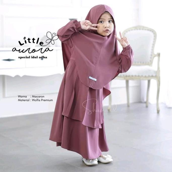 Aurora kids by shahia syar'i vol 4 | gamis kids set syar'i cadar premium murah |  gamis wolfis Premi