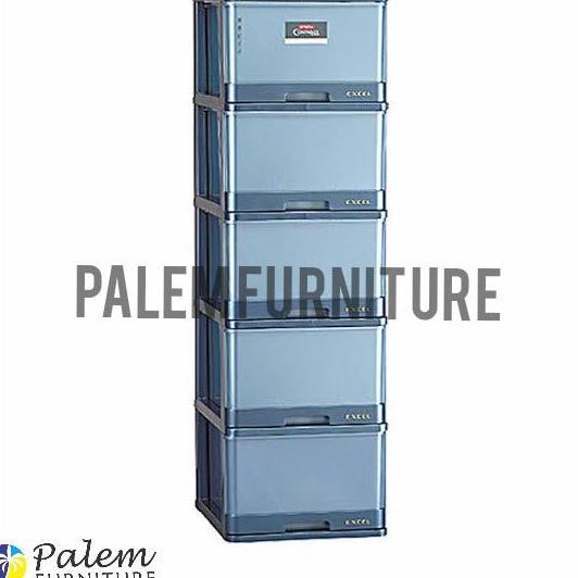 NEW LEMARI PLASTIK EXCEL SUSUN 5 LION STAR L5 ORI