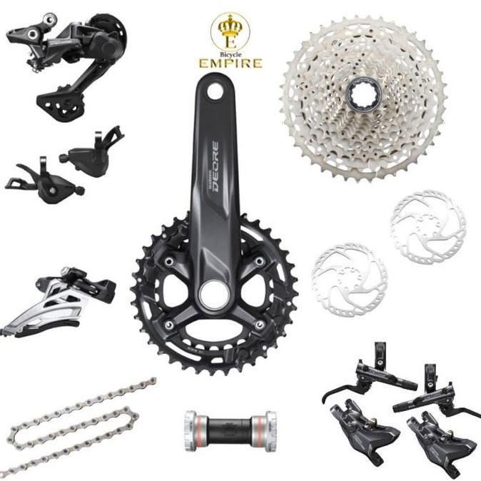 TERBARU - Shimano Deore M5100 Group Set Grupset GS M 5100 2 x 11 Speed Double Groupset Bicycle Empir