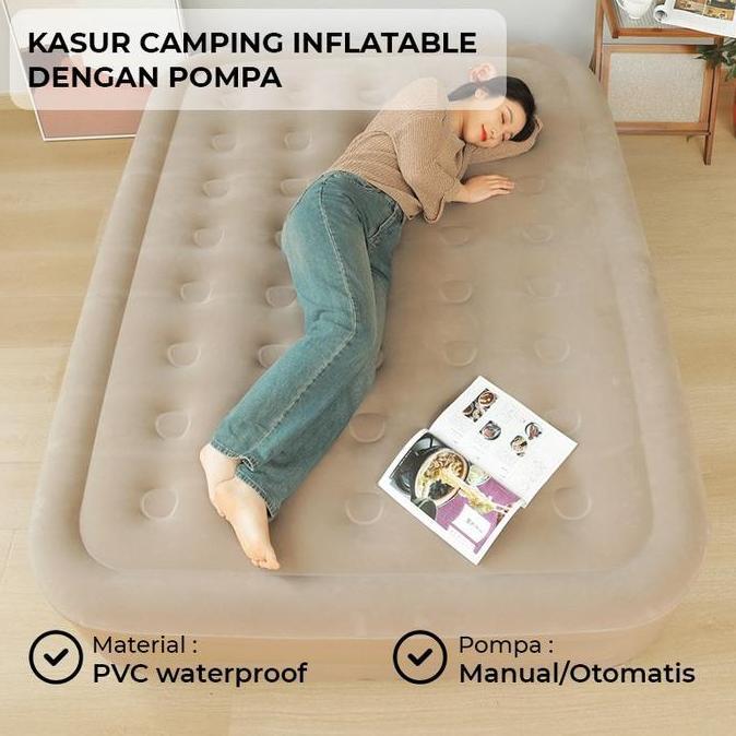 BEBAS ONGKIR - Matras Camping Angin Inflatable | Kasur Camping Single Bed/Double Bed