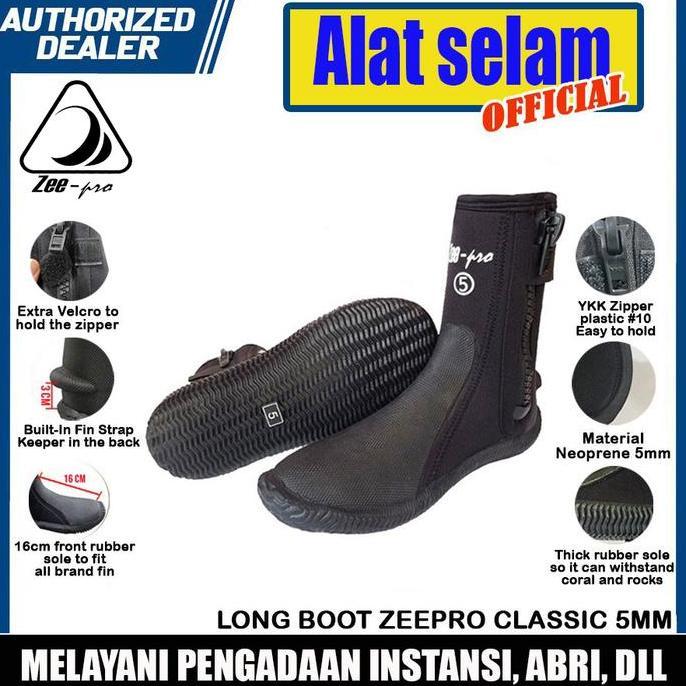 HARGA DISC - Long Boot Diving Zeepro Classic Booties 5mm Sepatu Karang Selam Scuba