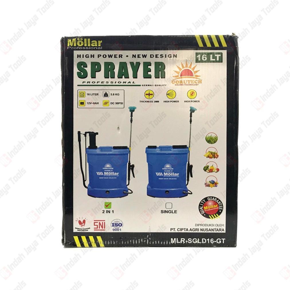 MOLLAR GORUTECH Sprayer 16 LT Manual Elektrik 2 in 1 SNI - Alat SemprotSemprotan HamaTanaman
