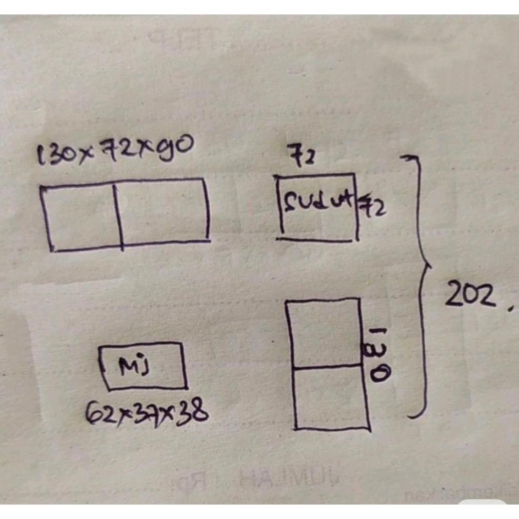 Sofa L sudut Angsa + Meja Kaca