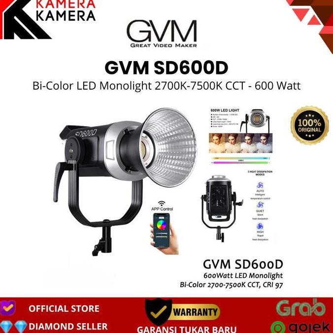 GVM SD600D Bi-Color LED Monolight 2700K-7500K CCT - 600 Watt
