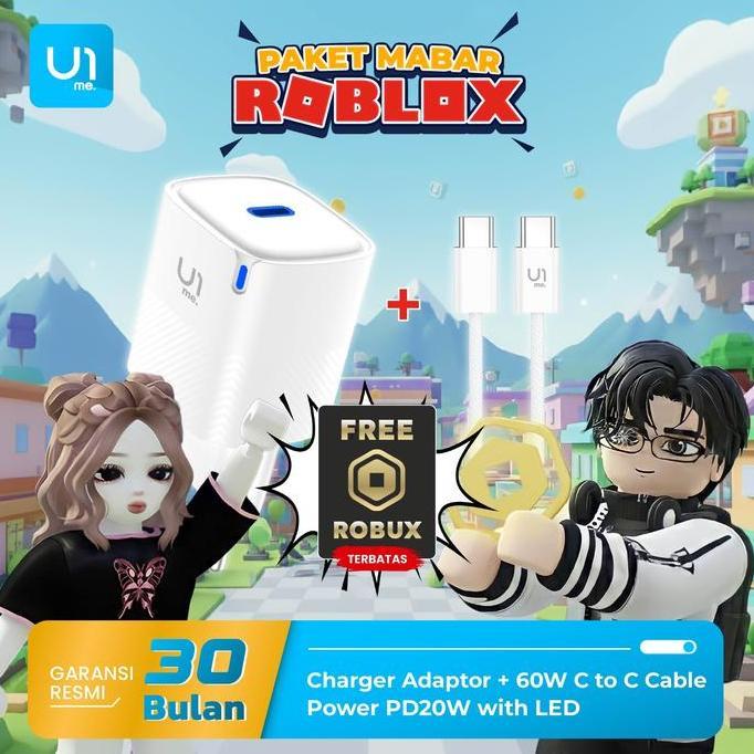 [ FREE KARTU ROBUX ] Special Paket Mabar Roblox U1 me. Power Charger PC01-CC Compatible for 11 - 16 