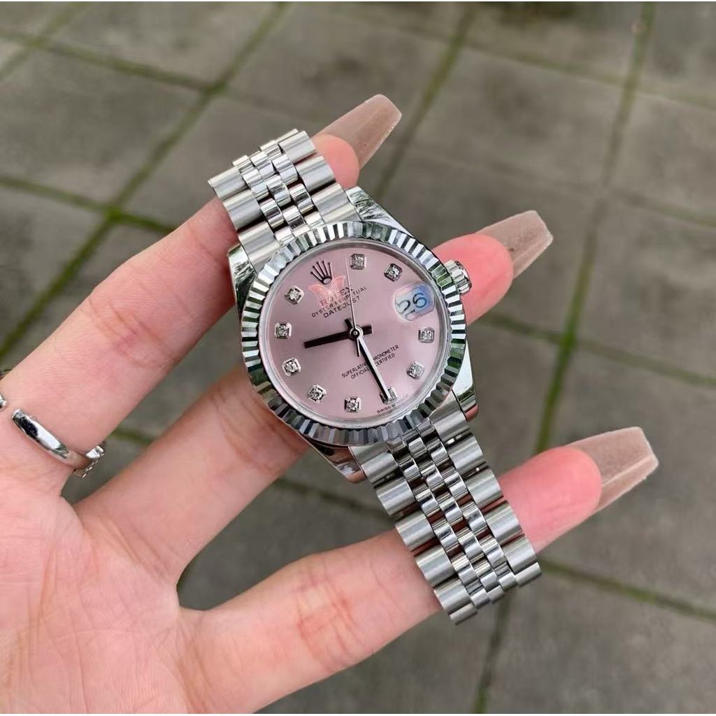 Pre Order Jam Tangan Wanita Model Datejust 28mm Diamond Premium Mesin Otomatis Elegan