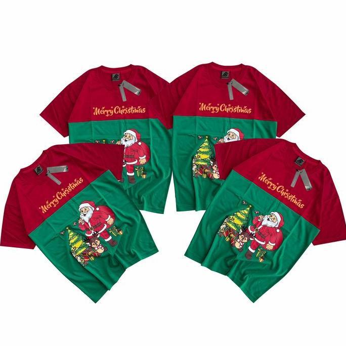 BRINGHTWEAR Kaos Natal HARAG 1 AN Anak dan Dewasa Bahan Katun 24S Motif Pendek Pasangan Ibu Cowok Cu