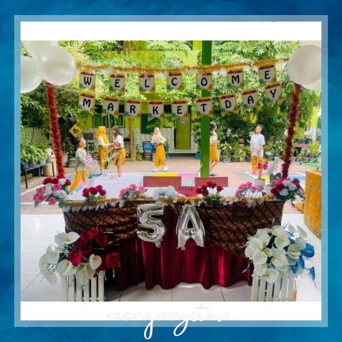 menyangstore Banner Tulisan Market Day Selamat Hari Guru / Dekorasi Market Day Lomba Kelas Happy Tea
