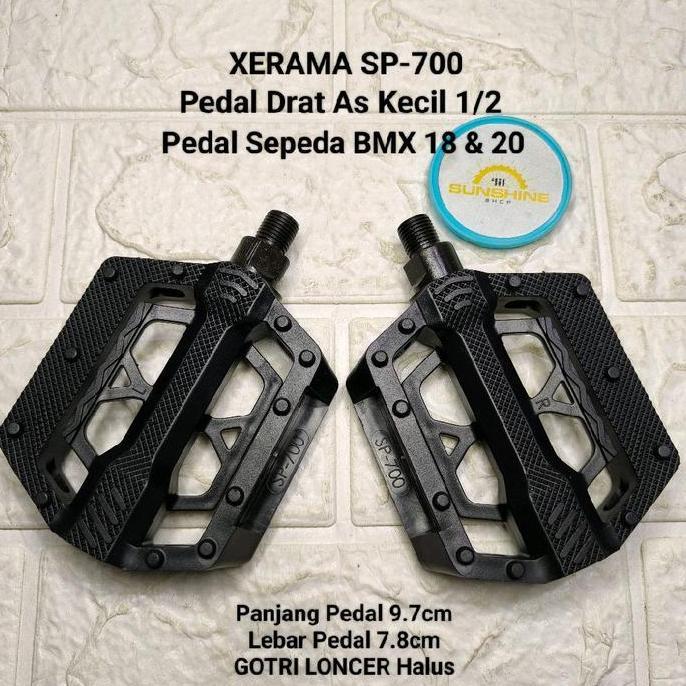 Promo Pedal Drat As Kecil 1/2 Sp-700 Black Sepeda Bmx 18 Dan 20 Crank Gir Tengah Bb Usa As Terusan L