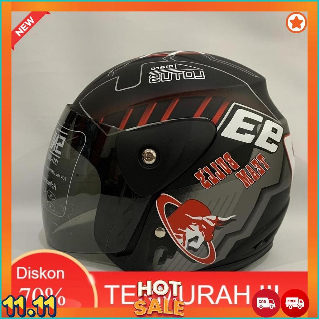 3.3 Helm Evo Semut Hitam Abu-Abu Doff Helem Nuvo Helmet Sni Dewasa Cod