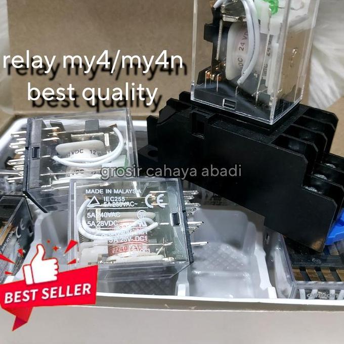 relay omron original my4/my4n 12vdc 14kaki 5a/relay my4/relay my4n set socket TERBARU