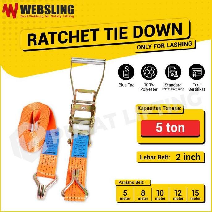Ratchet Tie Down 2 Inch 5 Ton Track Belt 5 8 10 12 15 Meter Websling