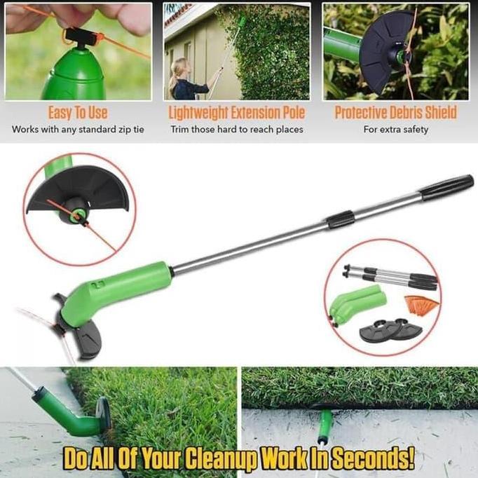 Pemangkas Rumput Portabel Zip Ties Ziptrim Cordless Trimmer Mesin Potongan Rumput Taman Alat Potong 