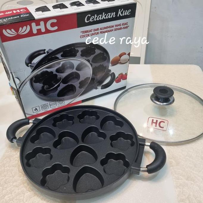 HARGA DISC - cetakan martabak mini / cake pan teflon hc 12 lubang variasi