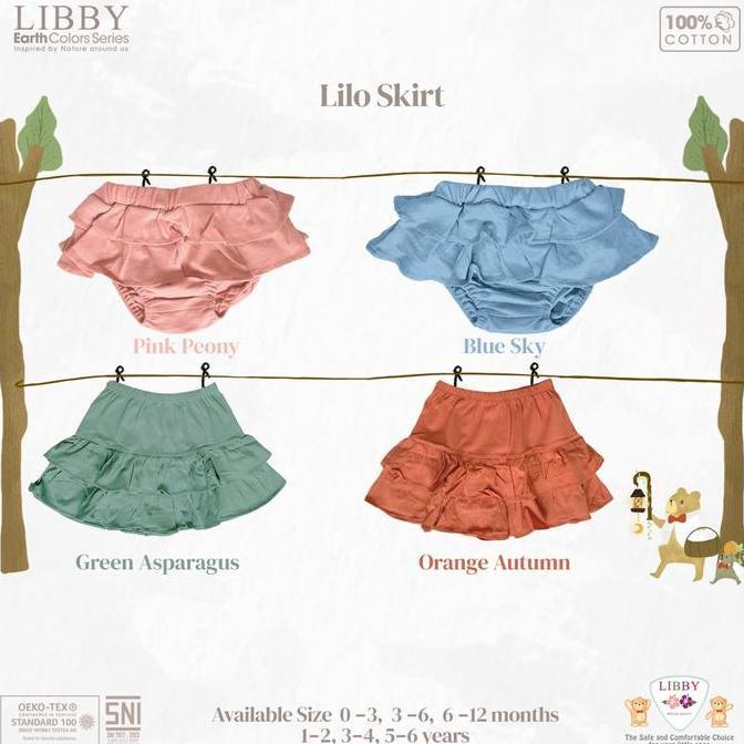 New- GROSIR || LIBBY BABY EARTH COLOUR SERIES (( LILO SKIRT )) Celana Rok Bawahan Polos Warna |  Uku