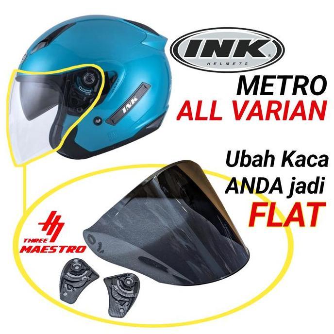 Kaca Helm INK METRO Visor Helmet FLAT venom open ink metro 1 metro 2 visor flat tebal nyaman by Thre
