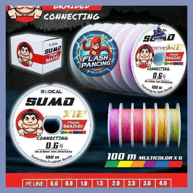 (PANCING) SENAR PE SUMO (X8)&(X12) CONECTING (100M)(PE 0.6-4.0) MULTI COLOR PRIVASI AMAN