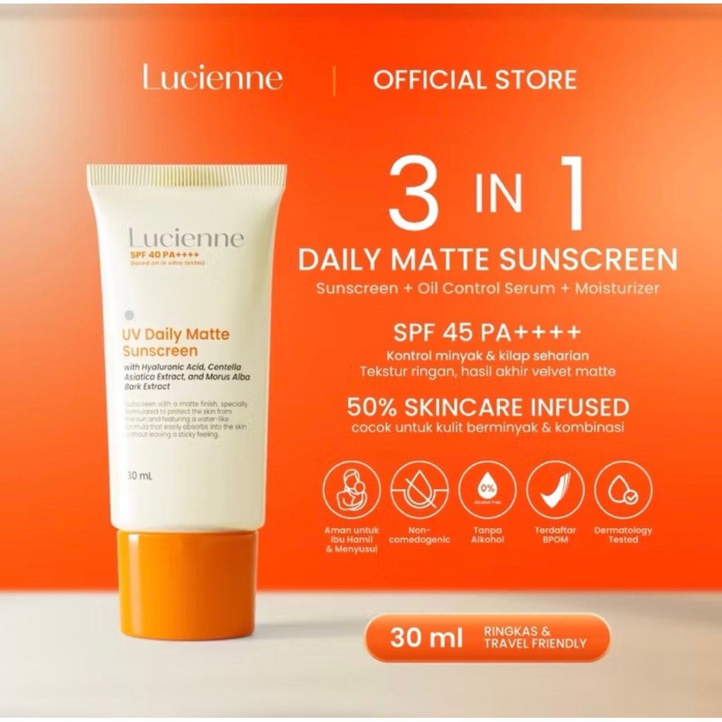 READY SIAP KIRIM 100% ORI SUNSCREEN MATTE LUCIENNE SUNSCREEN TINTED GLOWING LUCIENNE RETINOL PRO LUC