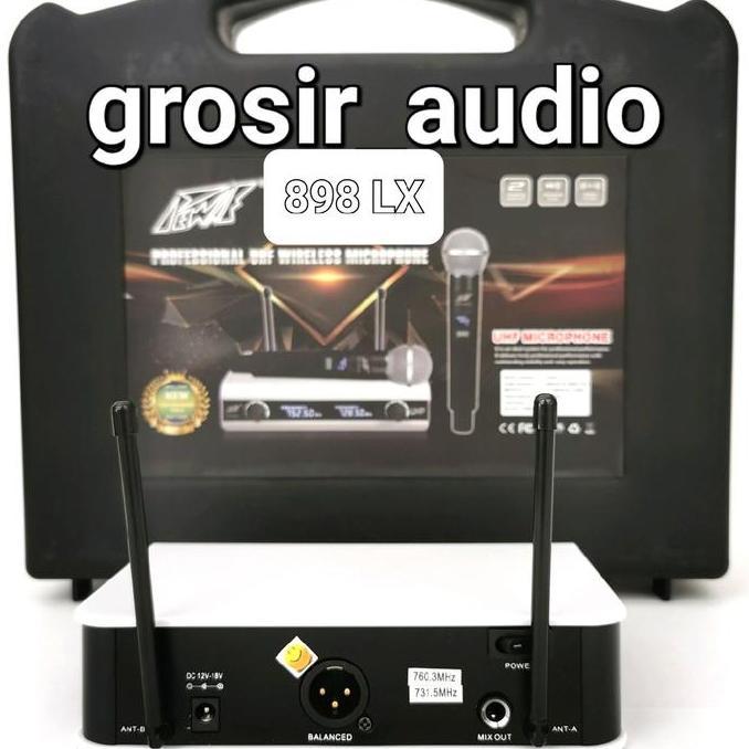 Mic Wireless 898 Lx Microphone Wireless Pewie 898 Lx, Mic Pewie Mikrofon Hitam