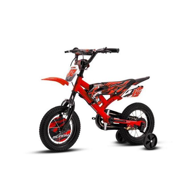 Terbaru Sepeda Anak 12" Wimcycle Bmx Mobby 12" Usia 2-5 Tahun Dengan Roda Bantu & Desain Motocross