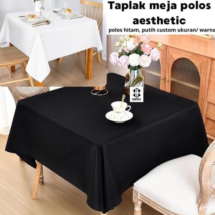 Taplak Meja Putih Kain Polos Hotel dan Restoran