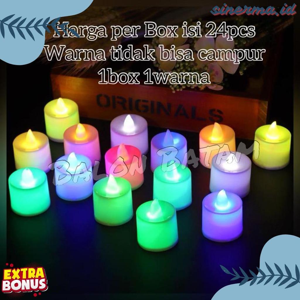 50% Off Grosir Isi 24Pcs Lilin Mini Led / Lilin Elektrik / Lampu Hias Natal