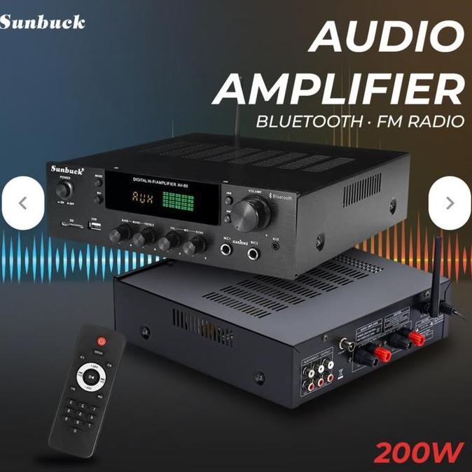 Terlaris Amplifier Bluetooh Usb Amplifier Sunbuck Av-80  Top Suara