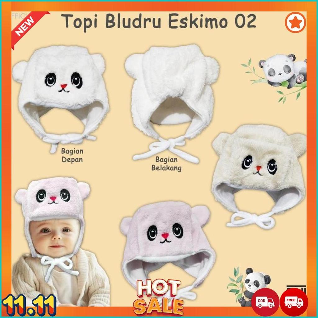 Topi Bayi Bulu Eskimo Beruang / Musim Dingin / Topi Bayi Bludru Bear Series / Topi Bayi Premium Kado