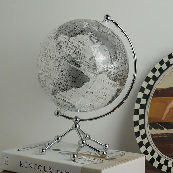 Transparent Acrylic Globe/ bola dunia pajangan home decor transparan bening