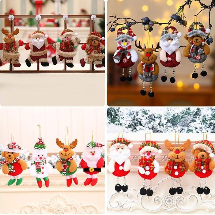 Ty-65 4 Pcs/Set Gantungan Boneka Natal Utk Hiasan Pohon, Dekorasi, Hiasan Hampers Natal Original