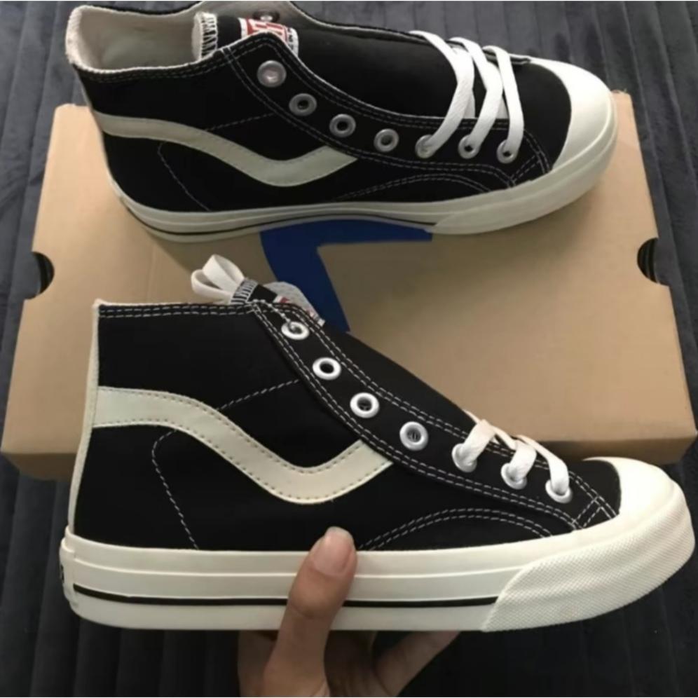 Ty-35 Sepatu Sekolah Hitam Cewek Cowok Kanvas Lentur Terlaris