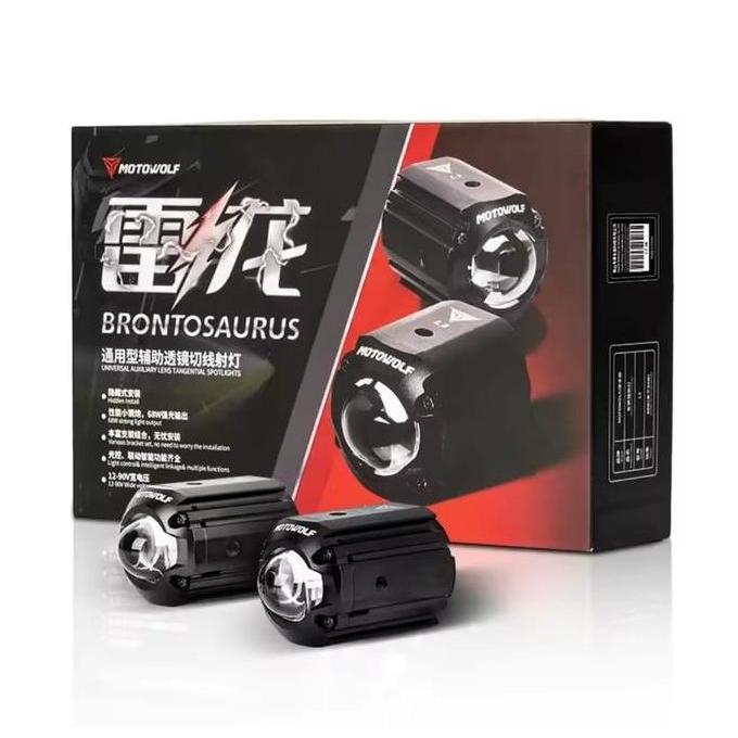 Promo Motowolf Brontosaurus L2 Lampu Sorot Motor Mini D2 Intelligent Light Sensor Diskon