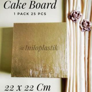 Tatakan Kue / Cake Board / Alas Kue Tart Kotak 22Cm