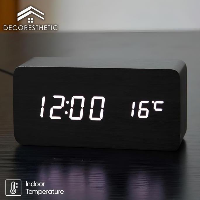 Jam Meja Modern Digital Hias Dekorasi Kamar LED Aesthetic Minimalis