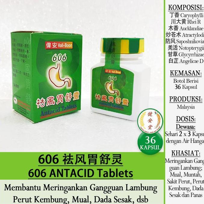 Ready oke] 606 ANTACID TABLETS-Qu Feng Wei Shu Ling [36 Kapsul] u. Gangguan Lambung