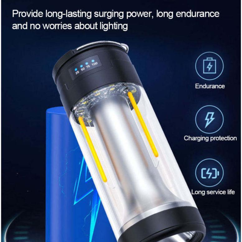 Lampu emergency tahan 24 jam/ lampu camping tahan 24 jam/ senter powerbank tenda camping led super t
