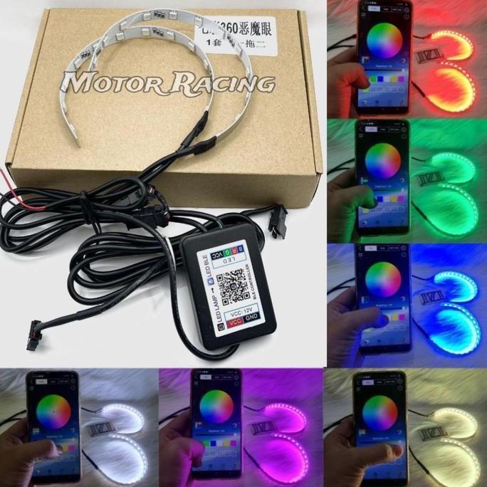 Promo Devil Eyes 360 BILED RGB | Devil Eyes Projie Biled RGB bluetooth Diskon