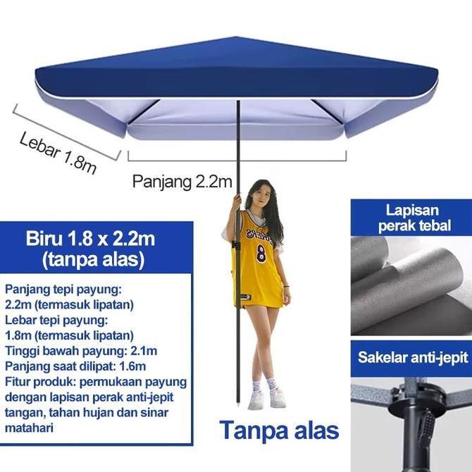 Payung teduh ukuran besar, payung outdoor anti UV untuk berjualan, payung iklan, payung komersial un