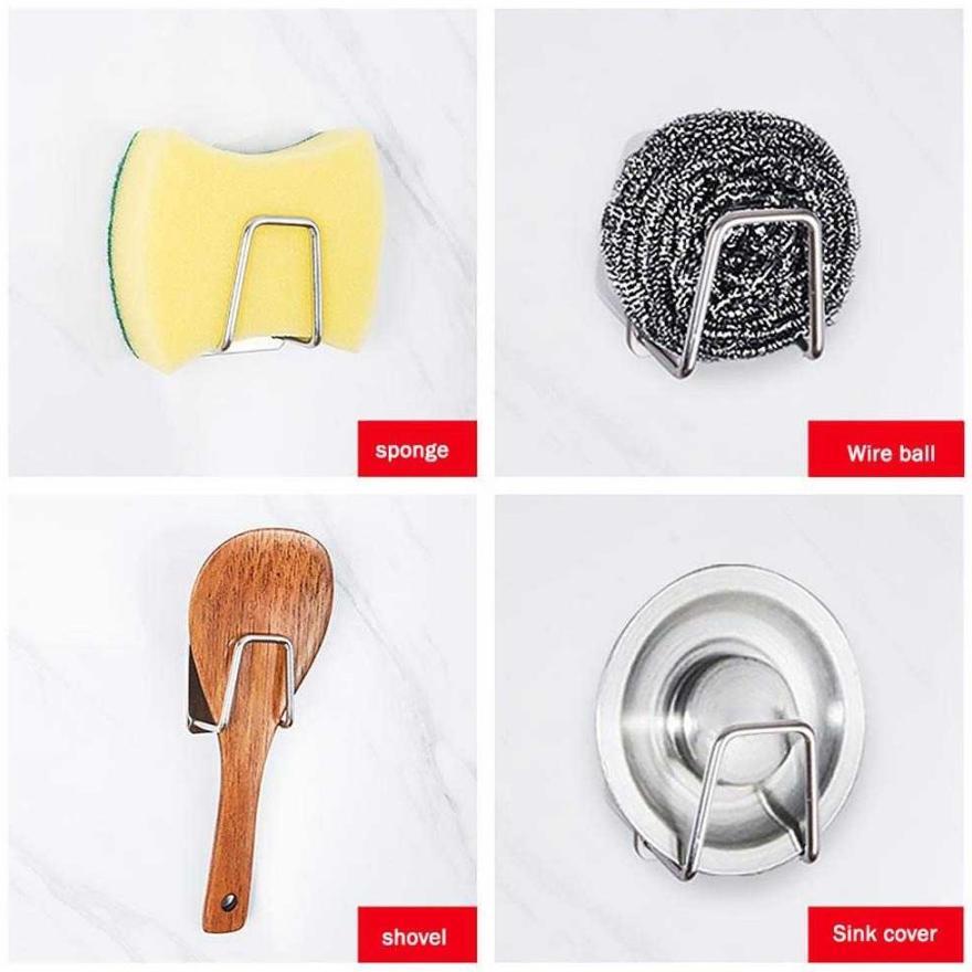 Bisa Cod Tempat Spons Holder Stainless Rak Untuk Spon Tutup Panci Multifungsi Tempelan 3M Kitchen Si