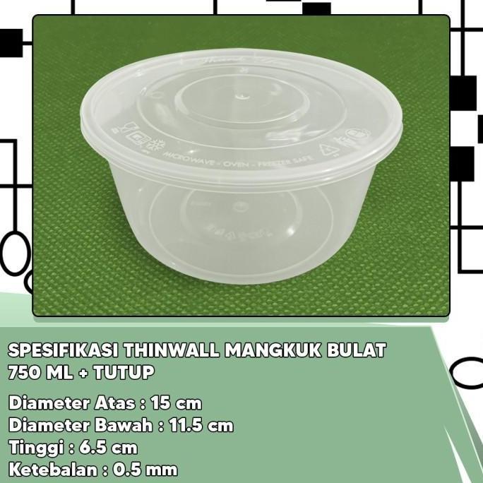 New- Thinwall Bulat 750 ml Mangkok - Roundbowl 750ml - Mangkok Bulat 750ml