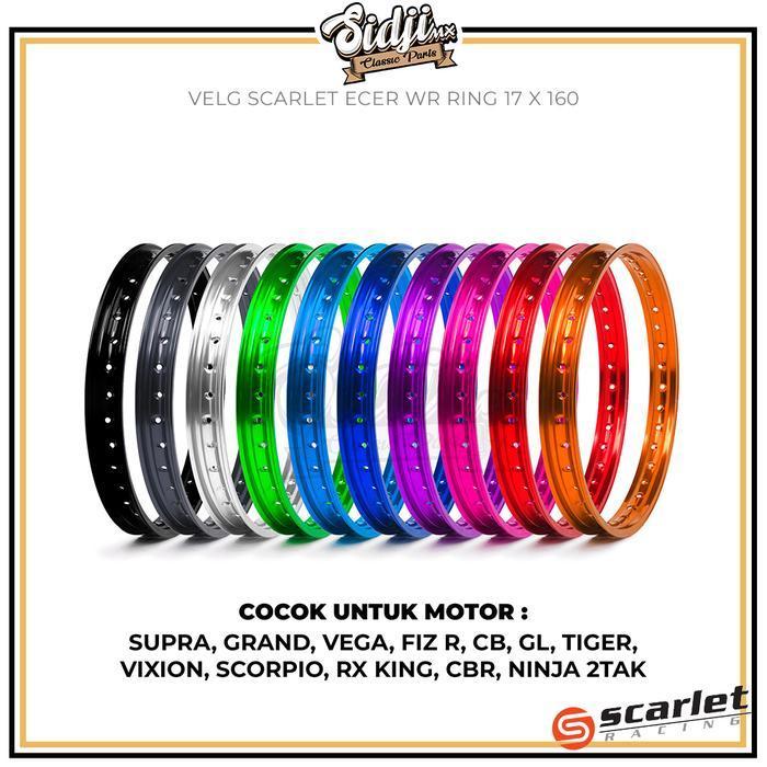 Velg Lingkar Ecer Alumunium Scarlet Racing R14 R16 R17 R18 140 160 185 215 Motor Cb 150 R Mio Vario 