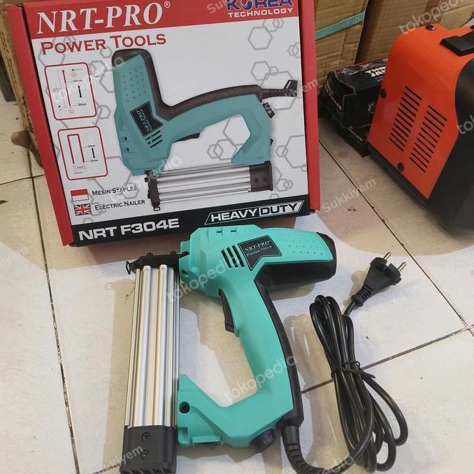 """] Mesin Paku Tembak Listrik NRT PRO F304E Electric Nailer Staples Staple
