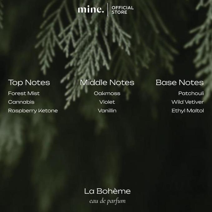 Mine Perfumery La Boheme - 50 Ml Eau De Perfume | Parfum Wangi Alam Segar Fresh Hutan Hujan
