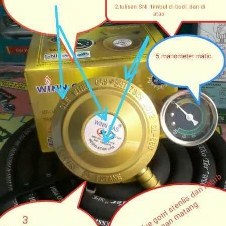 Regulator LPG otomatis SLE (sekring lisensi LPG)+selang