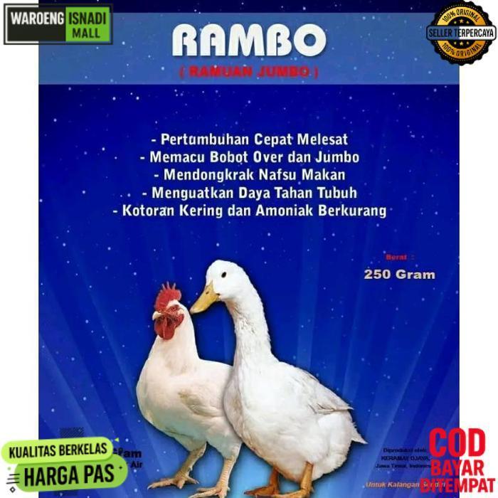 Original Rambo ( Ramuan Jumbo ) - Vitamin Ayam Broiler - Untuk Bebek - Entok - Penjantan - Joper - I