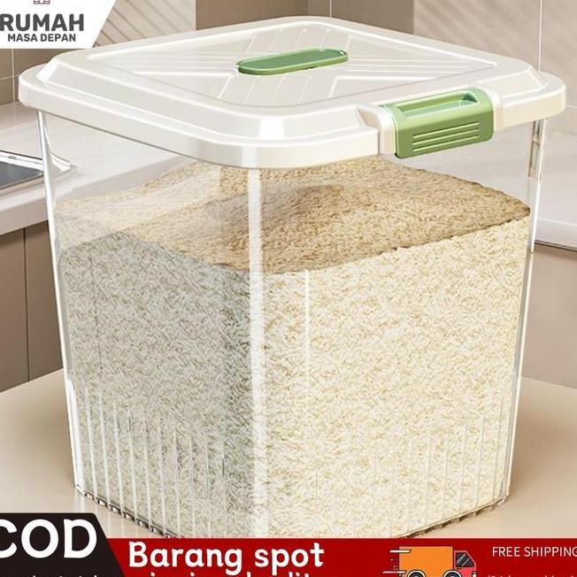Wadah Beras Aesthetic Penyimpanan Beras Tempat Beras Aesthetic Dispenser Beras 10 Kilogram Wadah Ber
